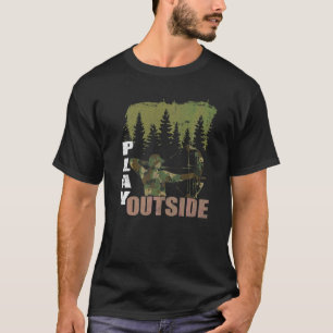 屋外でカモフラージュ・アーチェリー・ボウハンティングをプレイ Tシャツ