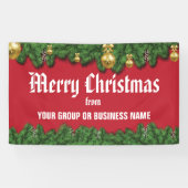 屋外で緑のクリスマスを楽しめ縁どる 横断幕 (横)