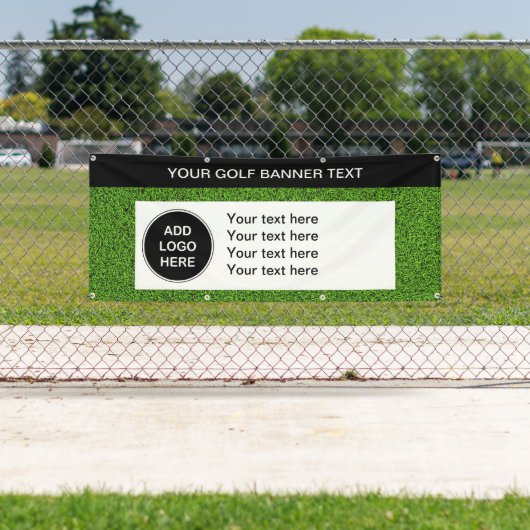 屋外のゴルフ企業のロゴの旗 横断幕 (インサイチュ)