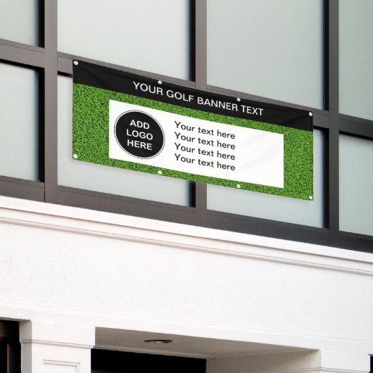 屋外のゴルフ企業のロゴの旗 横断幕 (ビルの外側)