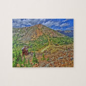 屋外のジープの道の景色のパズル ジグソーパズル (横)