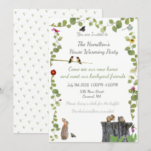 屋外のパーティーを暖める家: 招待状