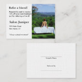 屋外のマッサージのテーブルが付いている紹介カード 紹介カード (正面/裏面)