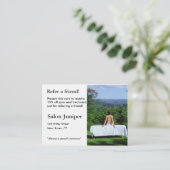 屋外のマッサージのテーブルが付いている紹介カード 紹介カード (スタンド正面)