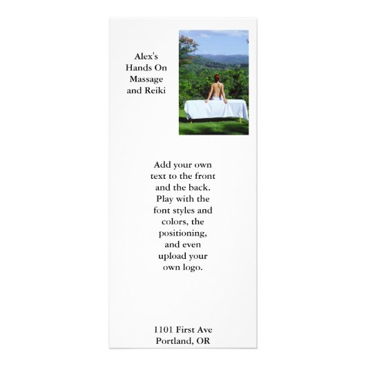 屋外のマッサージ ラックカード (正面)