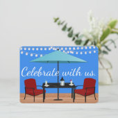 屋外の家のパーティの招待状 招待状 (スタンド正面)