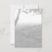 屋外の日陰 黒と白の結婚式の出欠確認カード 出欠カード (裏面)