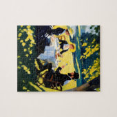 屋外の朝食シーン： 19世紀のアートワーク ジグソーパズル (横)