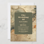 屋外の水彩地図トラベル結婚ズ 招待状 (正面)