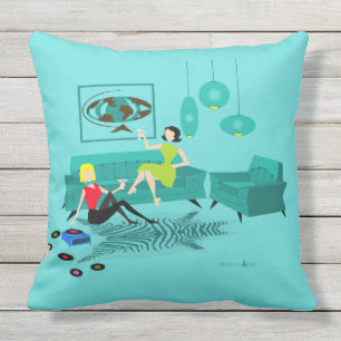 屋外の装飾用クッションのレトロの女の子の夜 アウトドアクッション