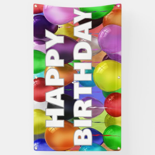 屋外の誕生日の旗 横断幕 (縦)