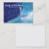 屋外の青いタイル張りのプール噴水 名刺 (正面/裏面)