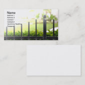 屋外の黒い鉄のフェンスの上 名刺 (正面/裏面)