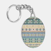 屋外のGeoのステップ|インドパターン キーホルダー (正面左)