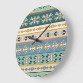 屋外のGeoのステップ|インドパターン ラージ壁時計 (傾斜)