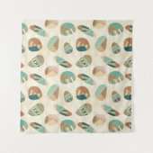 屋外のGeoのステップ|ティール（緑がかった色）パターン タペストリー (正面)