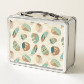 屋外のGeoのステップ|ティール（緑がかった色）パターン メタルランチボックス (裏面)