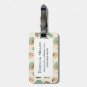 屋外のGeoのステップ|ティール（緑がかった色）パターン ラゲッジタグ (裏面縦)