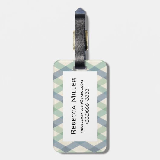 屋外のGeoのステップ|パステル調の幾何学的なパターン ラゲッジタグ (裏面縦)