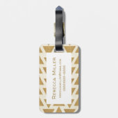 屋外のGeoのステップ|金ゴールドの幾何学的なパターン ラゲッジタグ (裏面縦)