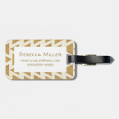 屋外のGeoのステップ|金ゴールドの幾何学的なパターン ラゲッジタグ (裏面横)