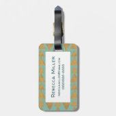 屋外のGeoのステップ|金ゴールド及びティール（緑がかった色）パターン ラゲッジタグ (裏面縦)