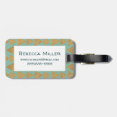 屋外のGeoのステップ|金ゴールド及びティール（緑がかった色）パターン ラゲッジタグ (裏面横)