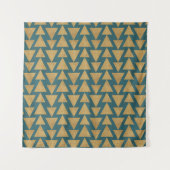 屋外のGeoのステップ|金ゴールド及び暗いティール（緑がかった色）パターン タペストリー (正面(横))