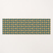 屋外のGeoのステップ|金ゴールド及び暗いティール（緑がかった色）パターン ヨガマット (正面(横))