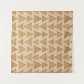 屋外のGeoのステップ|金ゴールド及び珊瑚の幾何学的なパターン タペストリー (正面)