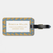 屋外のGeoのステップ|金ゴールド及び青いパターン ラゲッジタグ (裏面横)