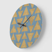 屋外のGeoのステップ|金ゴールド及び青いパターン ラージ壁時計 (傾斜)