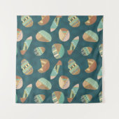 屋外のGeoのステップ|青いパターン タペストリー (正面(横))