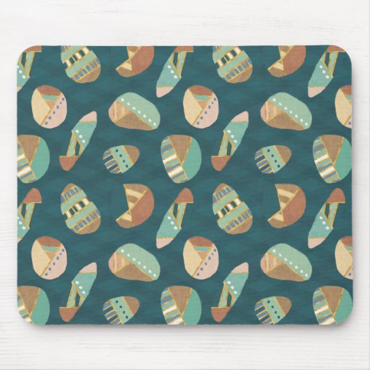 屋外のGeoのステップ|青いパターン マウスパッド (正面)