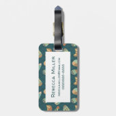 屋外のGeoのステップ|青いパターン ラゲッジタグ (裏面縦)