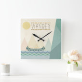 屋外のGeo III |はさまよいます スクエア壁時計 (ホーム)