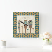 屋外のGeo VII |は探検します スクエア壁時計 (ホーム)