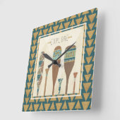 屋外のGeo VII |は探検します スクエア壁時計 (傾斜)