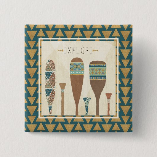 屋外のGeo VII |は探検します 缶バッジ (正面)