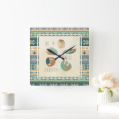 屋外のGeo VIII |は精神のシーカーです スクエア壁時計 (ホーム)