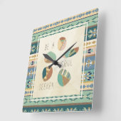 屋外のGeo VIII |は精神のシーカーです スクエア壁時計 (傾斜)