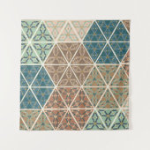 屋外のGeo XI |の青及び緑の種族パターン タペストリー (正面(横))