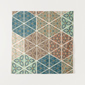 屋外のGeo XI |の青及び緑の種族パターン タペストリー (正面)