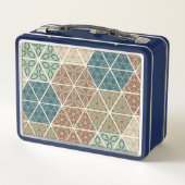 屋外のGeo XI |の青及び緑の種族パターン メタルランチボックス (裏面)