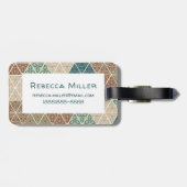 屋外のGeo XI |の青及び緑の種族パターン ラゲッジタグ (裏面横)