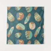 屋外のGeo XII |の青及び緑の幾何学的なパターン タペストリー (正面(横))