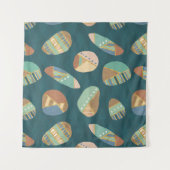 屋外のGeo XII |の青及び緑の幾何学的なパターン タペストリー (正面)