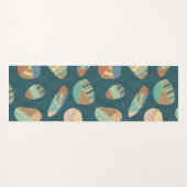 屋外のGeo XII |の青及び緑の幾何学的なパターン ヨガマット (正面(横))