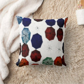 屋外または屋内の青い赤い白い傘 クッション (ブランケット)