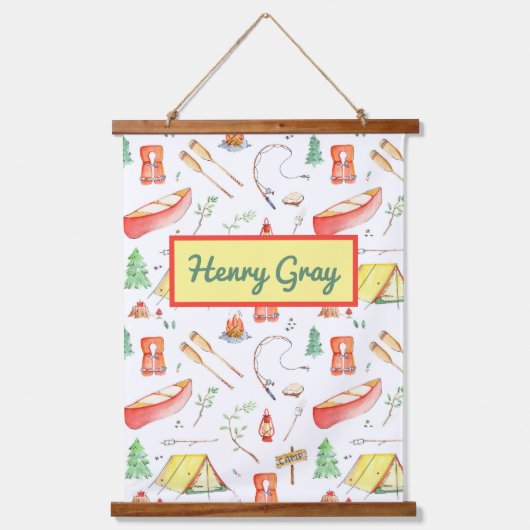 屋外アドベンチャーウォーターカラー 吊り下げ型タペストリー (正面)